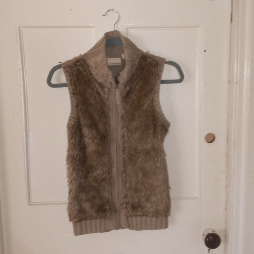 Faux fur sweater vest
